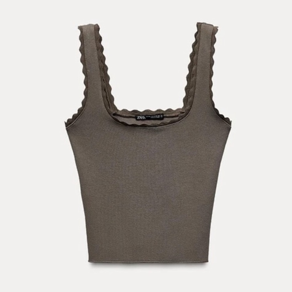 NWT Zara Scalloped Knit Tank